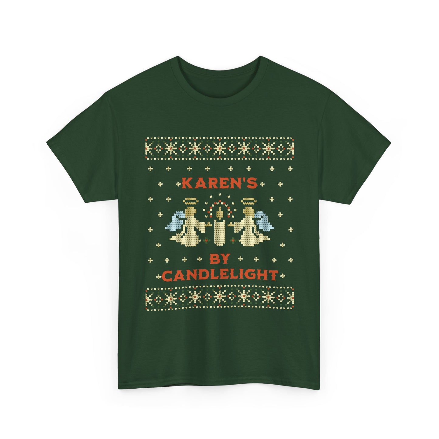 Ugly Xmas tee for Friendsmas and holiday parties – Karen’s by Candlelight design