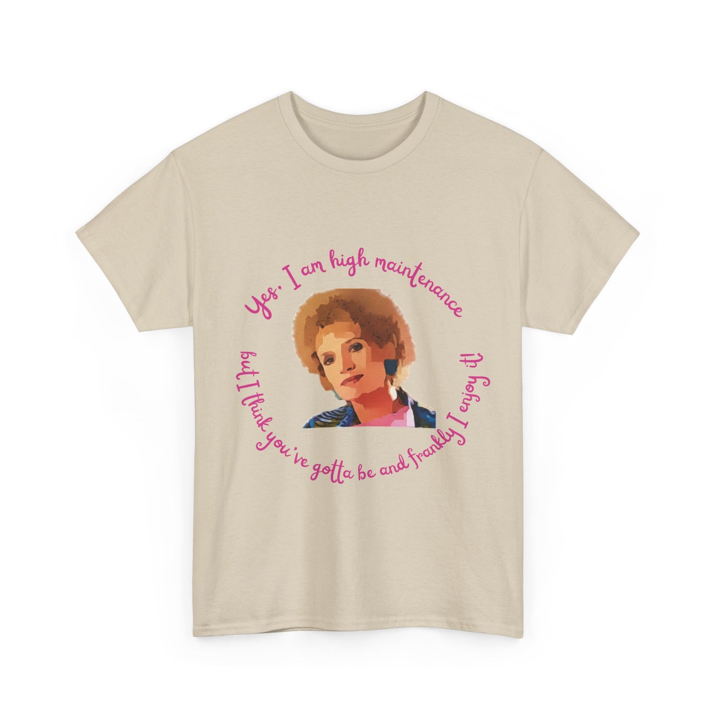 Funny Aussie t-shirt featuring Kath with high maintenance quote