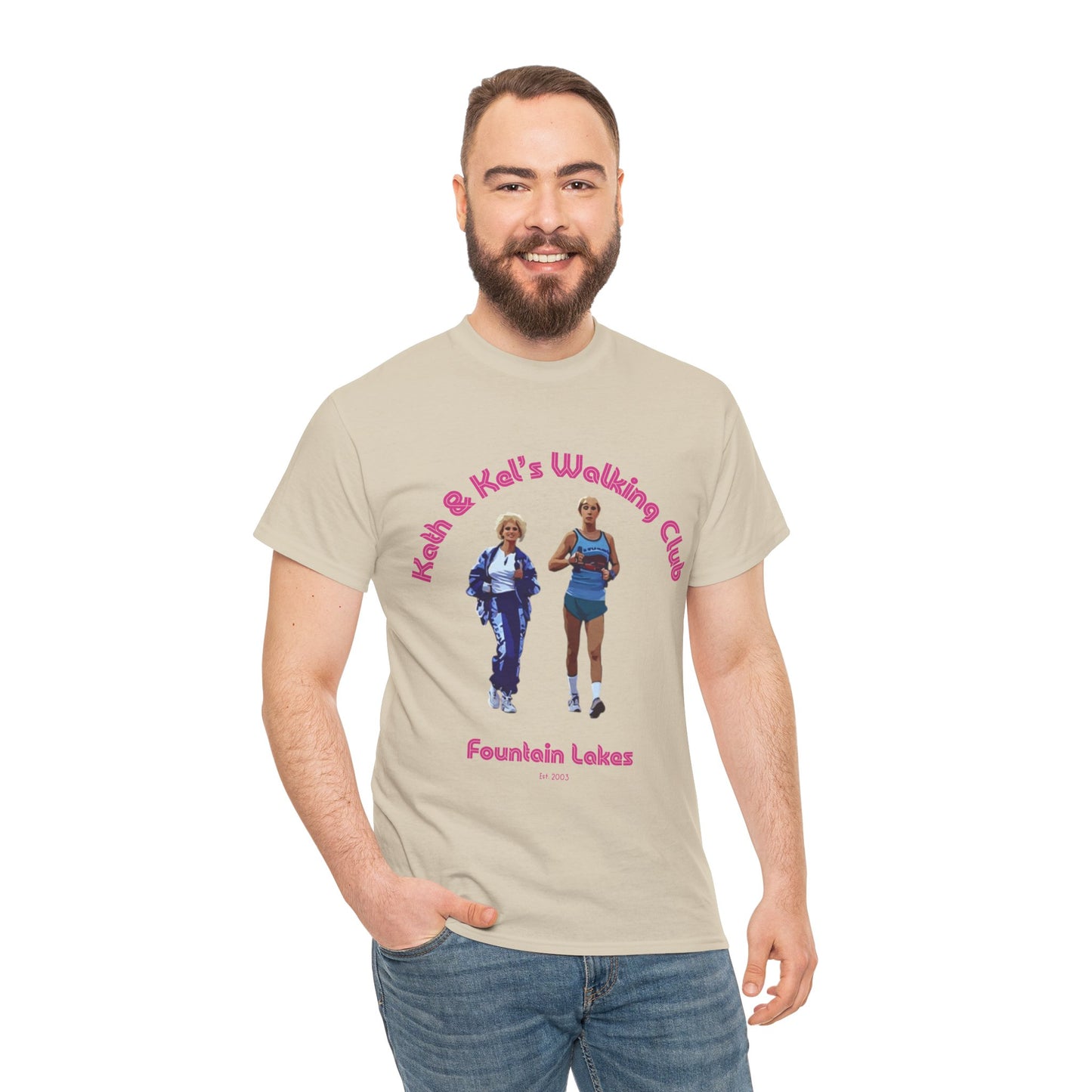 Fountain Lakes t-shirt with Kath and Kel illustration