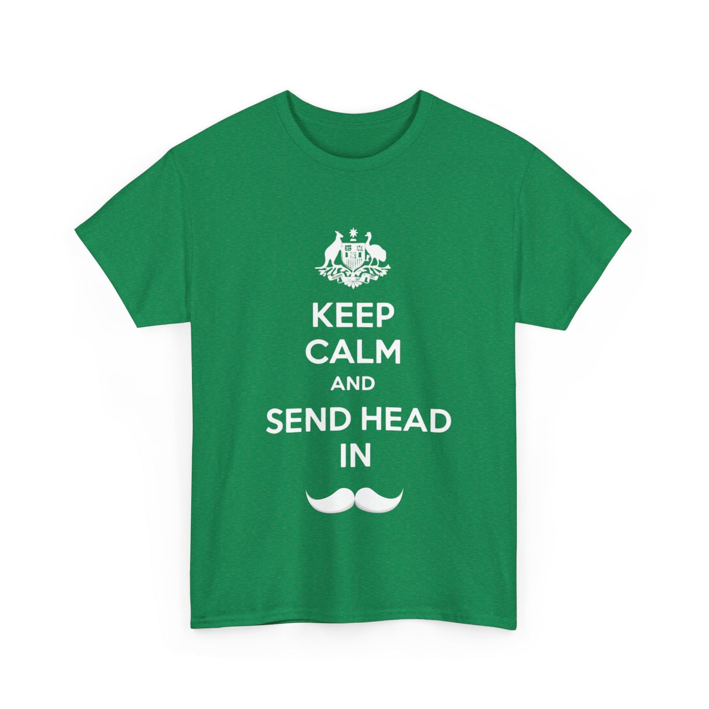 Aussie Ashes cricket shirt saying Keep Calm and Send Head In