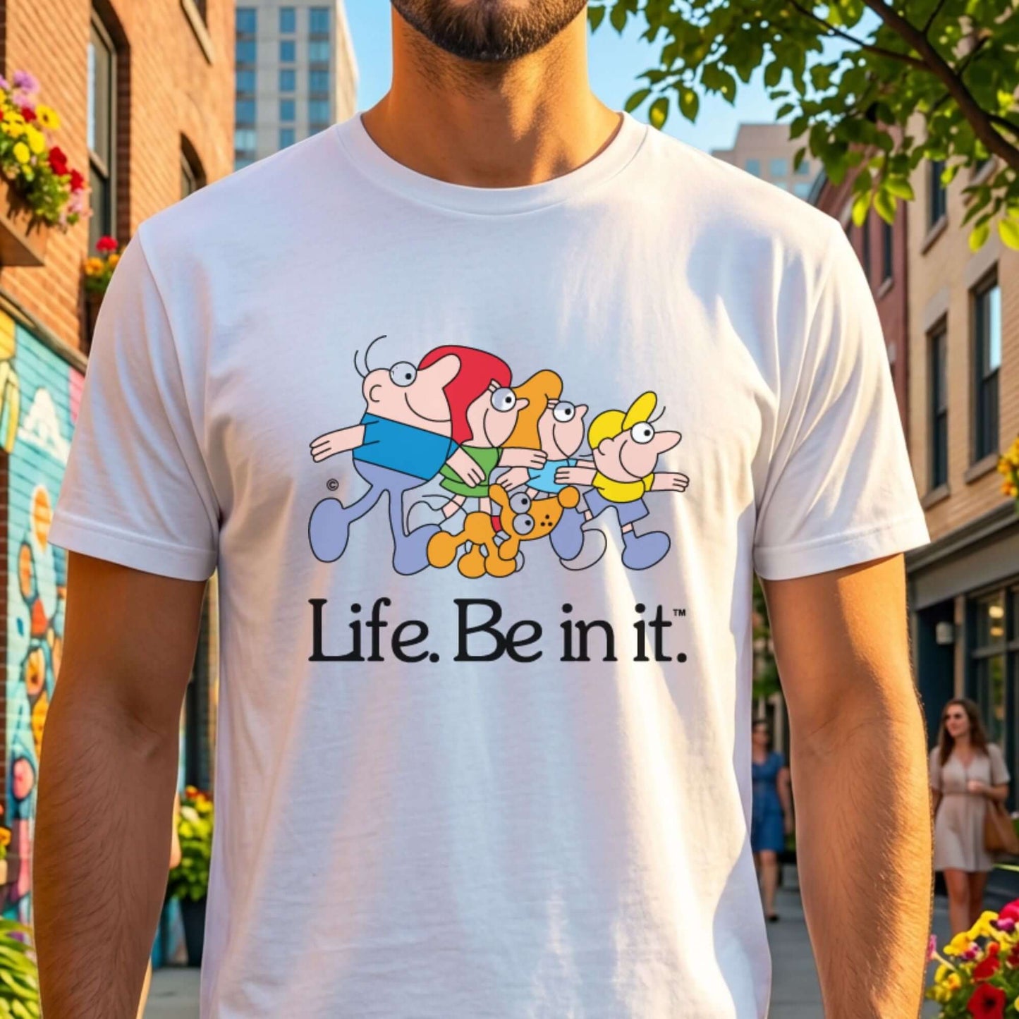 Retro Life Be In It t-shirt celebrating iconic 70s and 80s Australian culture