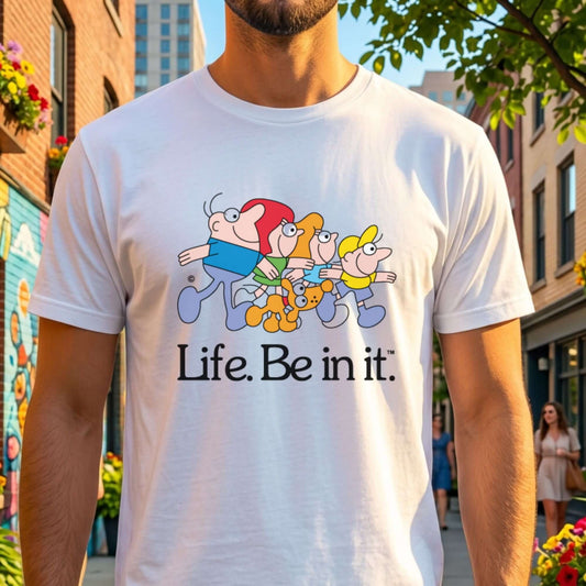 Retro Life Be In It t-shirt celebrating iconic 70s and 80s Australian culture