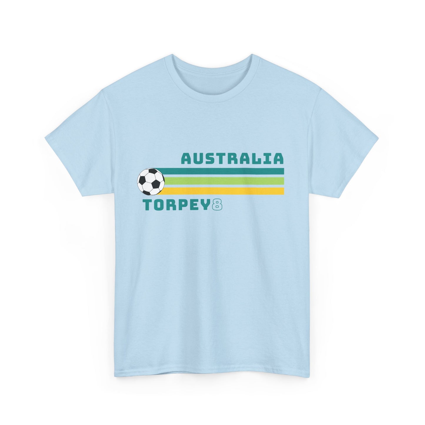 Retro Matildas fan shirt number 8 Torpey Australian colours