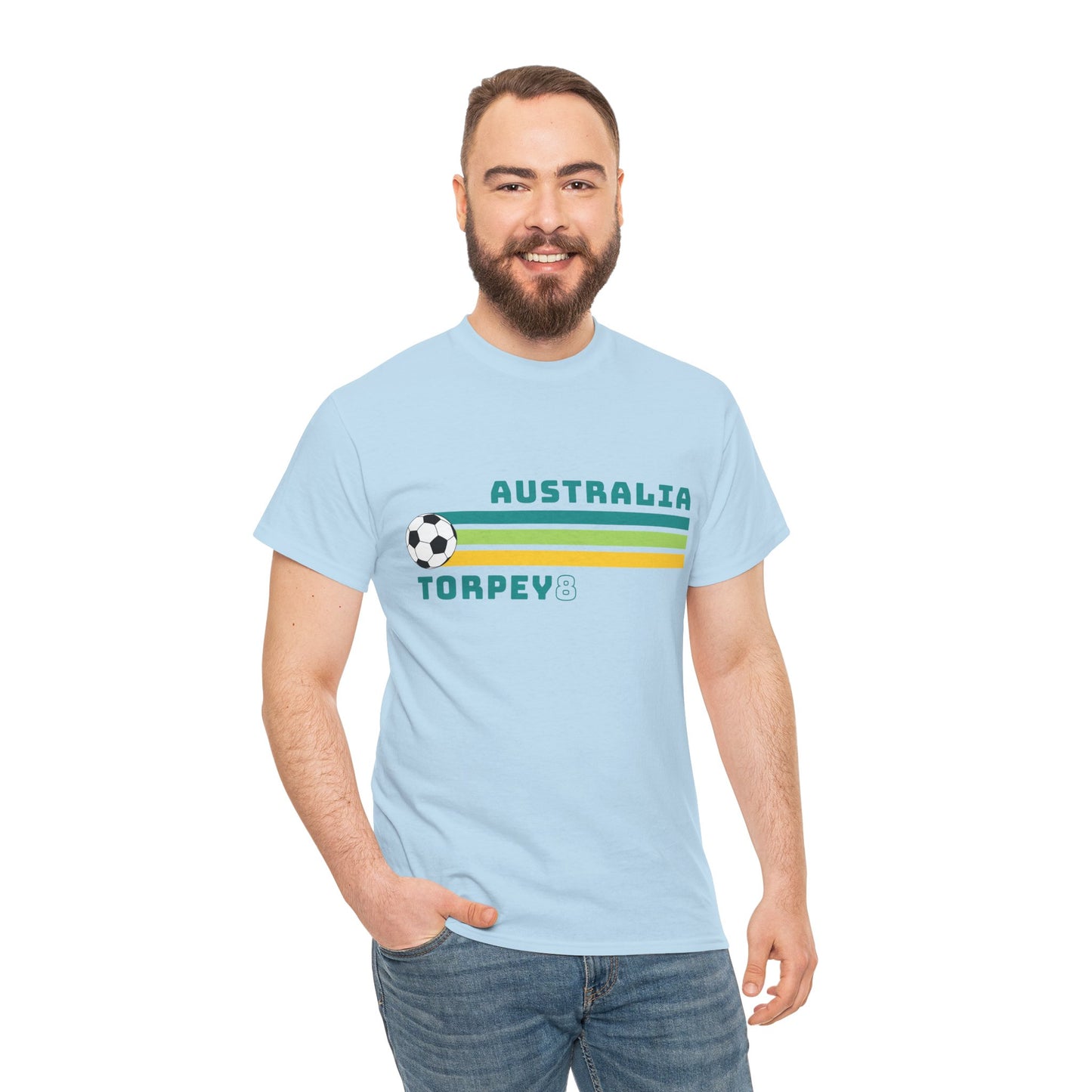 Kaitlyn Torpey #8 Matildas retro tee Australian football fan shirt green and gold