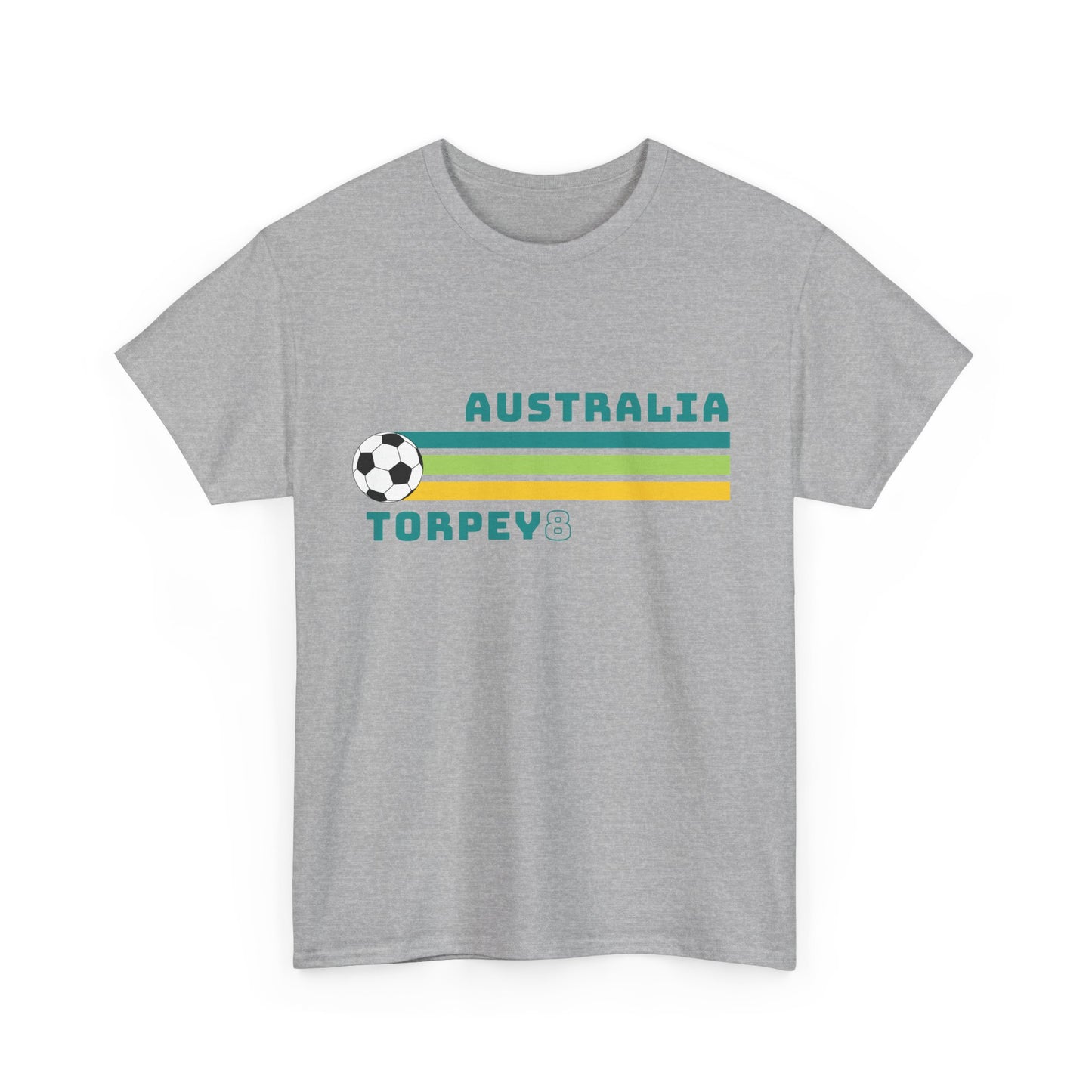 Australian women’s football shirt Torpey 8 retro green gold design
