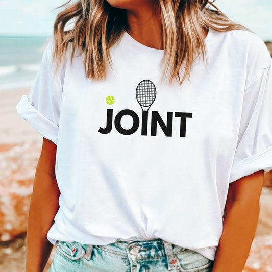 Maya Joint minimal racquet and ball white t-shirt for Grand Slam