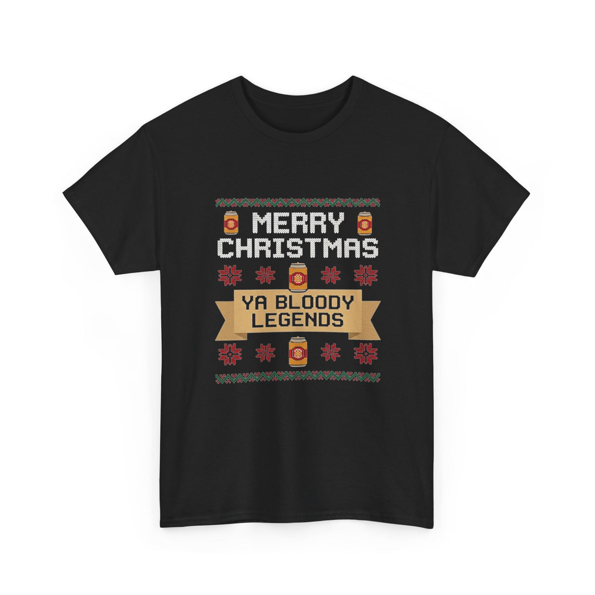 Merry Christmas Ya Bloody Legends T-Shirt | Aussie Ugly Christmas Jumper Tee