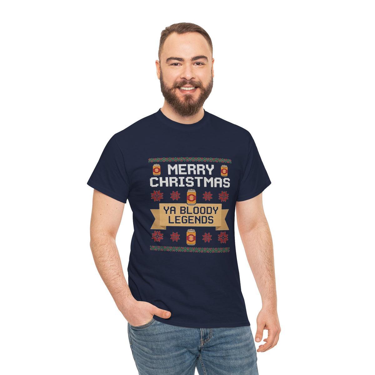Merry Christmas Ya Bloody Legends T-Shirt | Aussie Ugly Christmas Jumper Tee