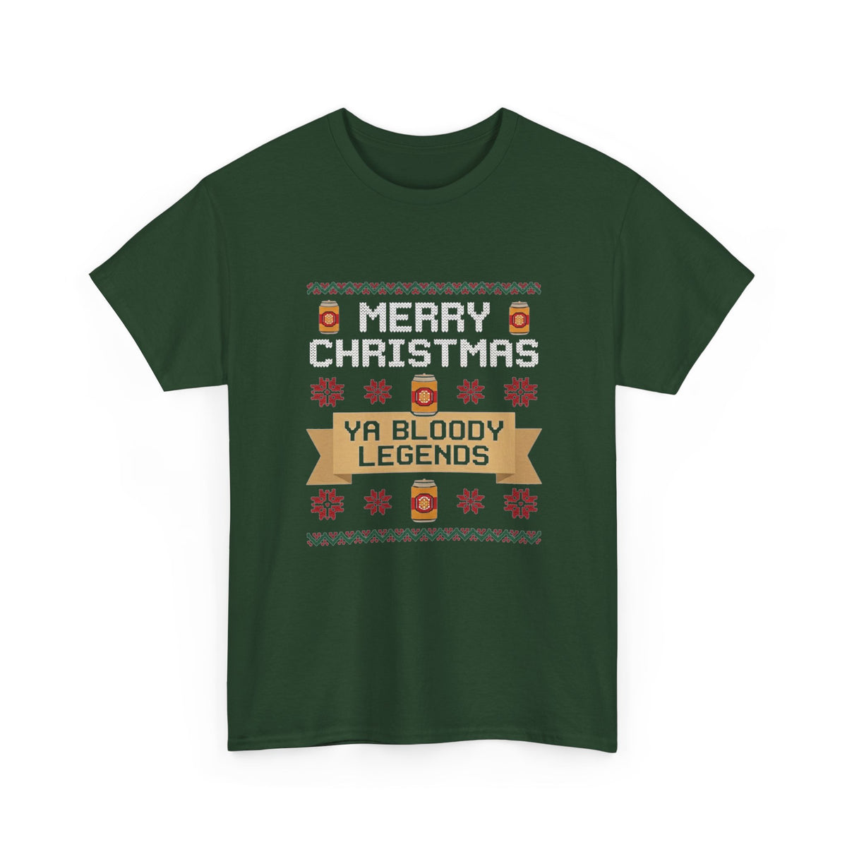 Merry Christmas Ya Bloody Legends T-Shirt | Aussie Ugly Christmas Jumper Tee
