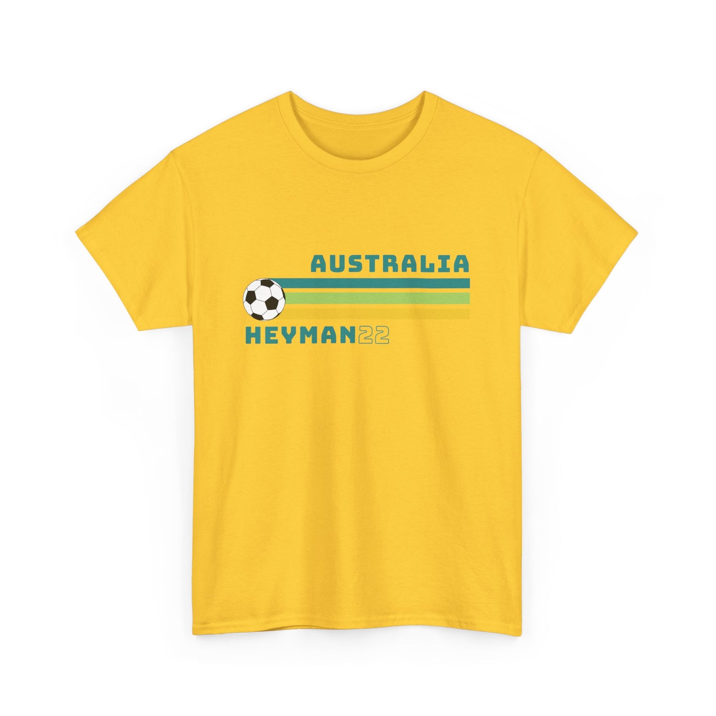Michelle Heyman 22 Matildas shirt in classic retro Australia colours