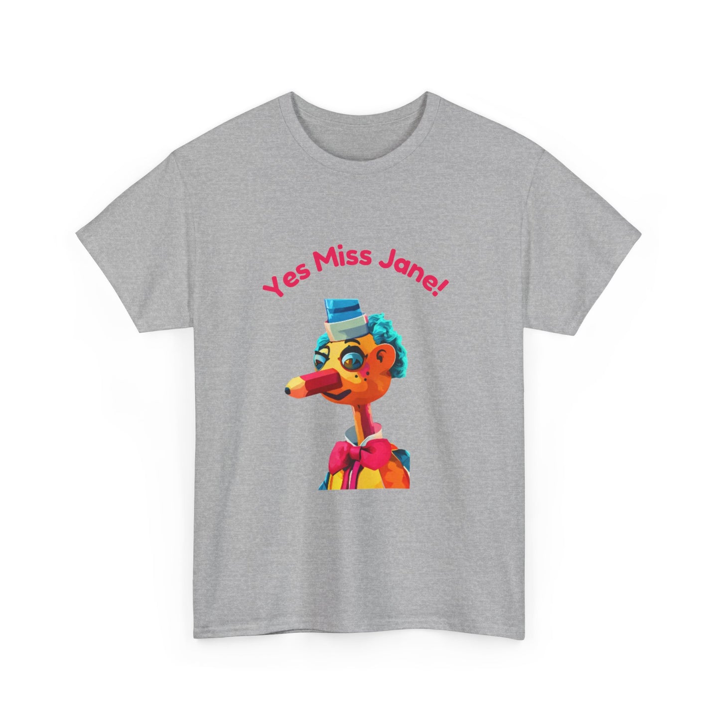 “Yes Miss Jane” printed t-shirt in soft cotton – fun throwback gift for 80s and 90s Aussie kids