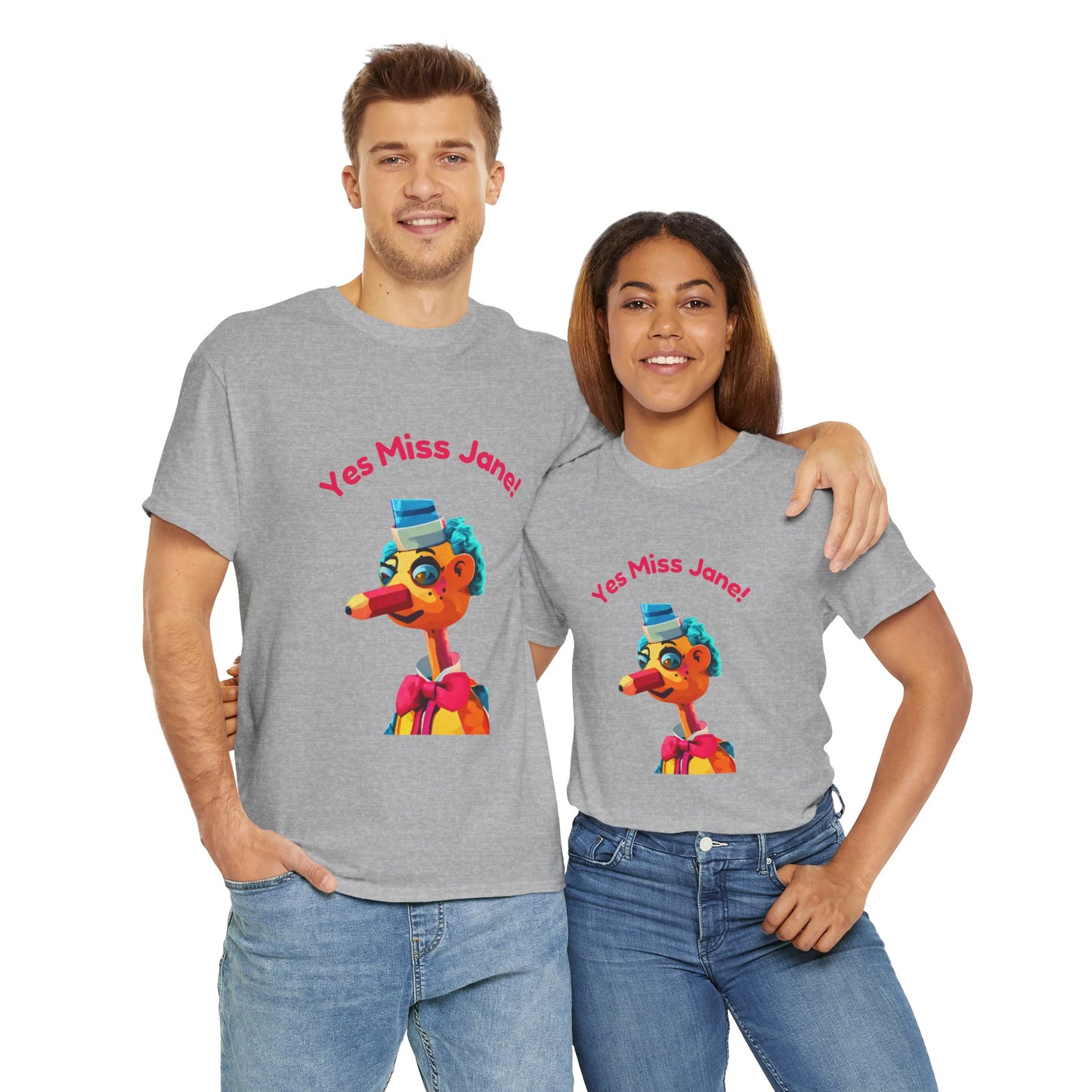 Mr. Squiggle “Yes Miss Jane” T-shirt – quirky Aussie gift for fans of vintage TV and childhood classics from the 80s and 70s