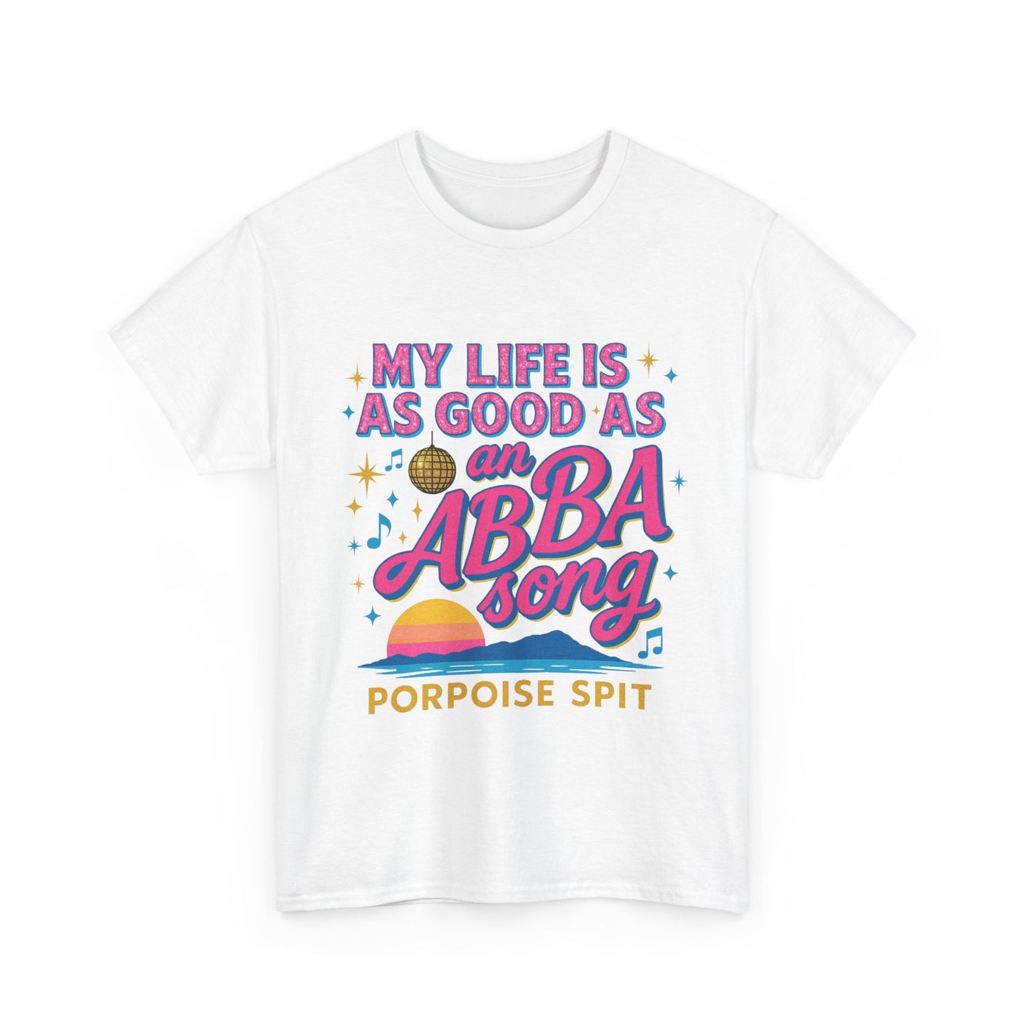 Aussie movie quote tee featuring Muriel’s Wedding and ABBA reference