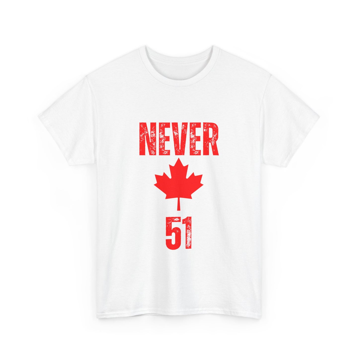 Political protest t-shirt saying Never 51 with Canada emblem