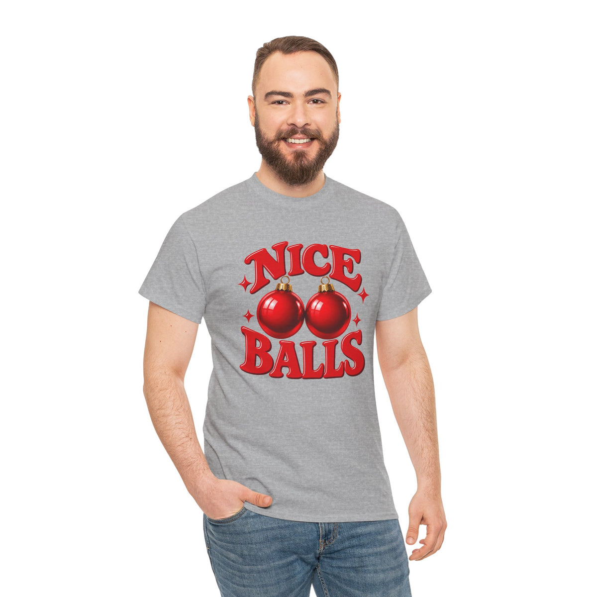 Nice Balls Christmas T-Shirt | Funny Festive Tee