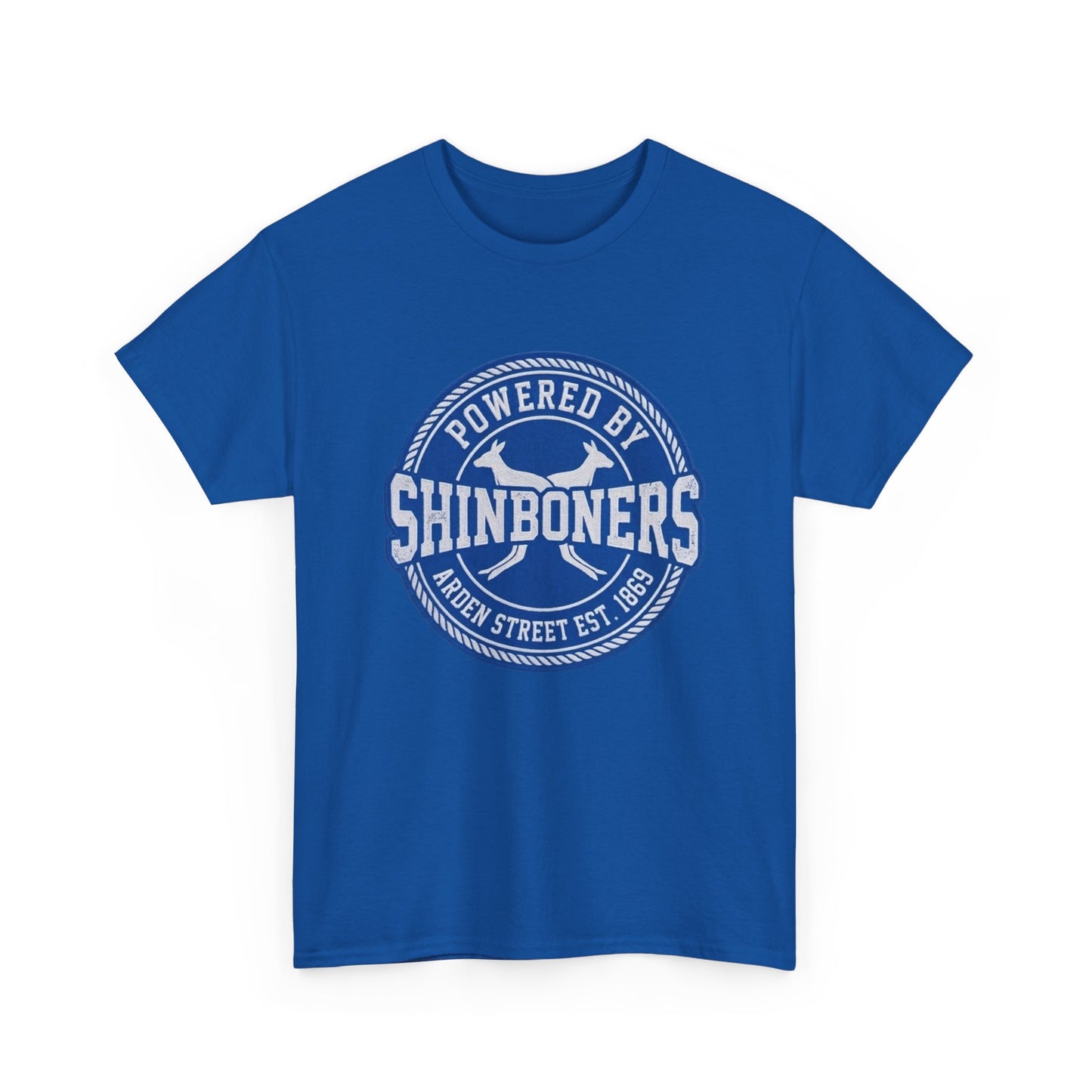 Powered by Shinboners North Melbourne Kangaroos AFL supporter t-shirt