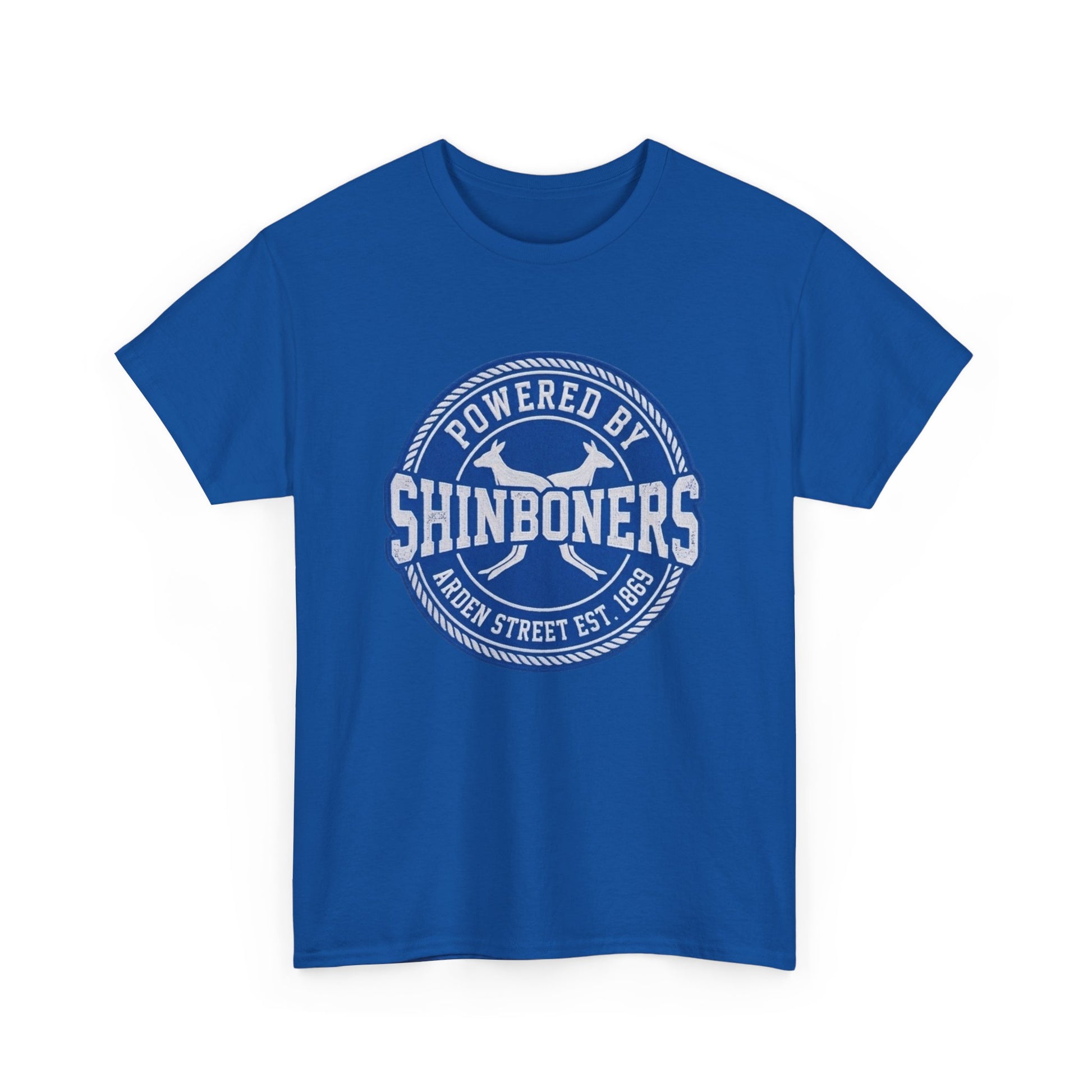 Powered by Shinboners North Melbourne Kangaroos AFL supporter t-shirt