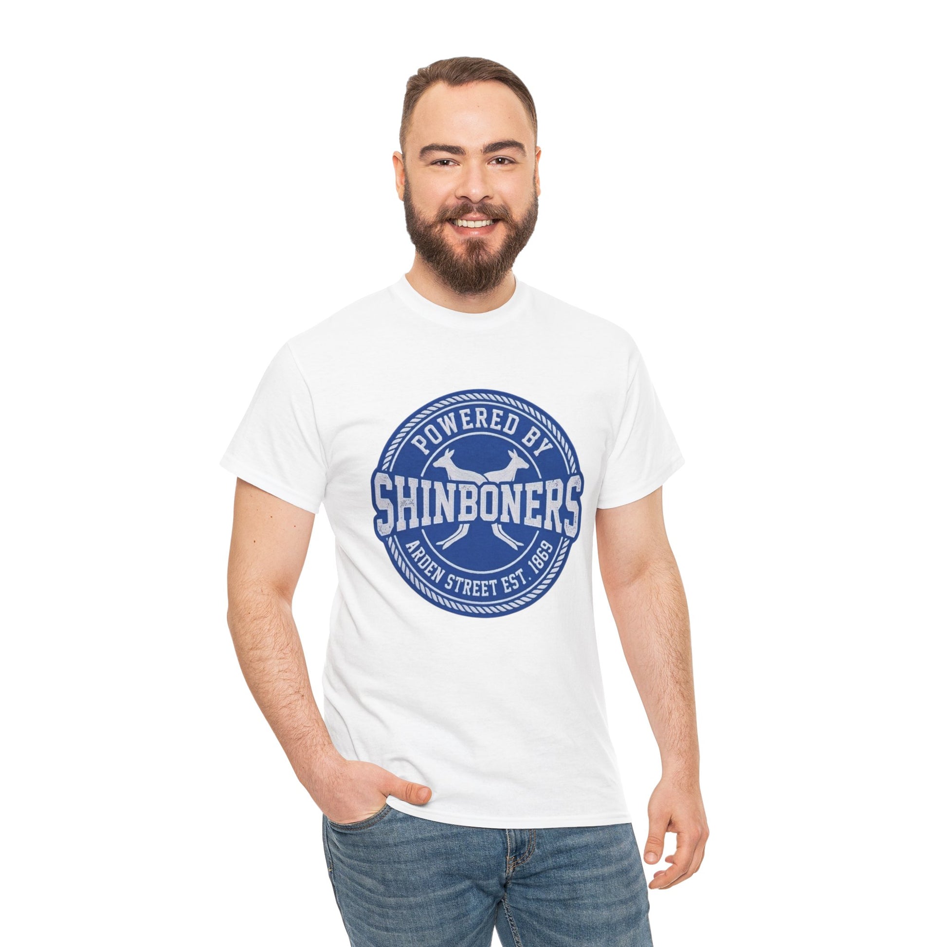 Funny North Melbourne Kangaroos AFL fan t-shirt Shinboner Spirit design