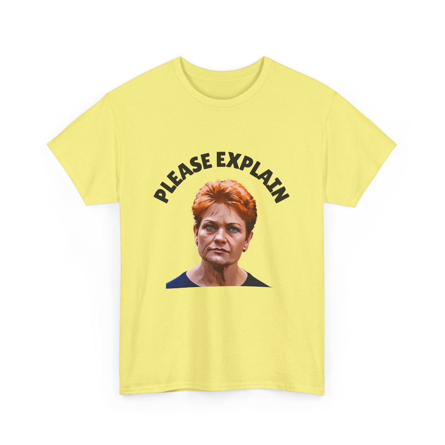 Bold political satire shirt with One Nation's Pauline Hanson – a cheeky nod to Australian politics.