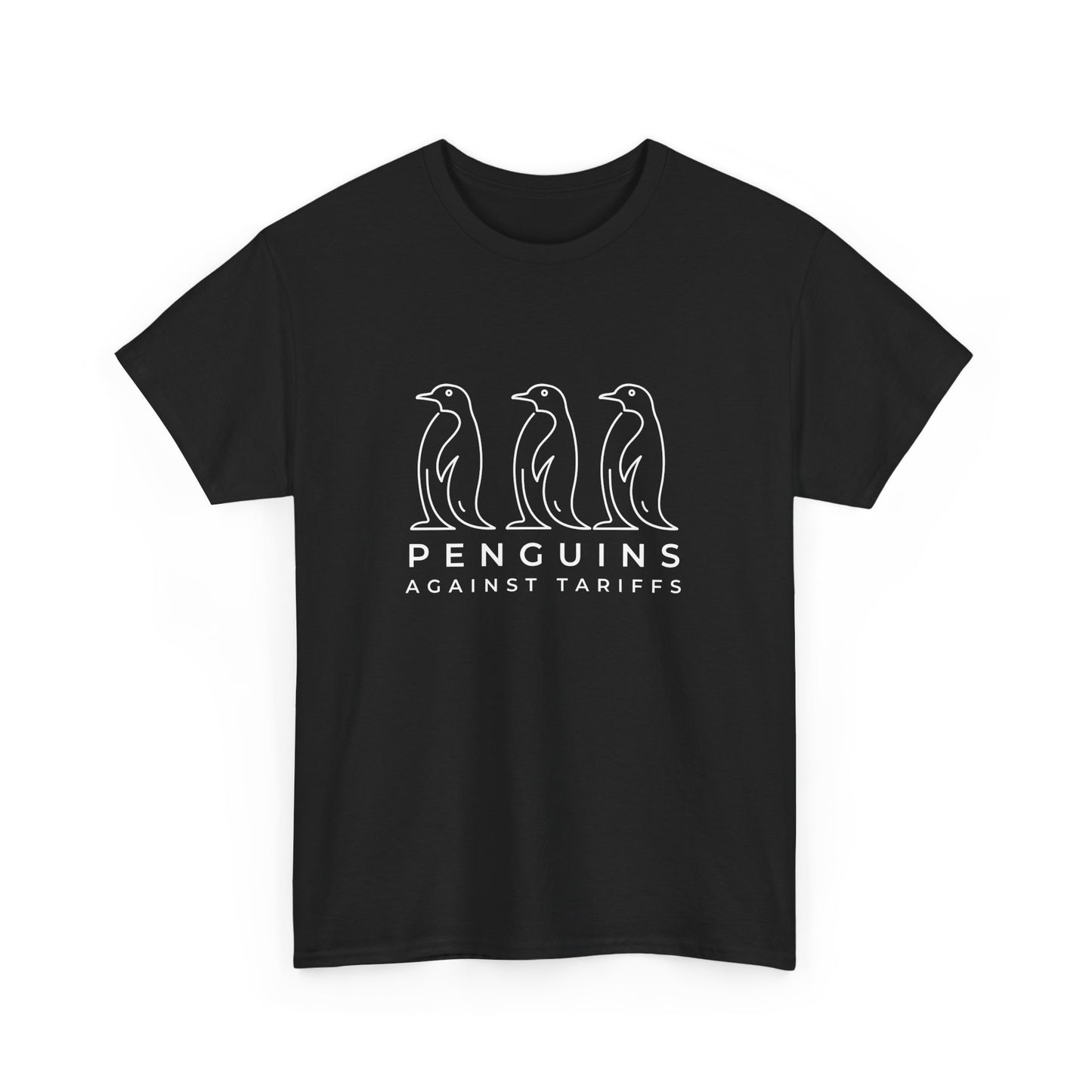 Penguins Against Tariffs novelty shirt with anti-Trump message