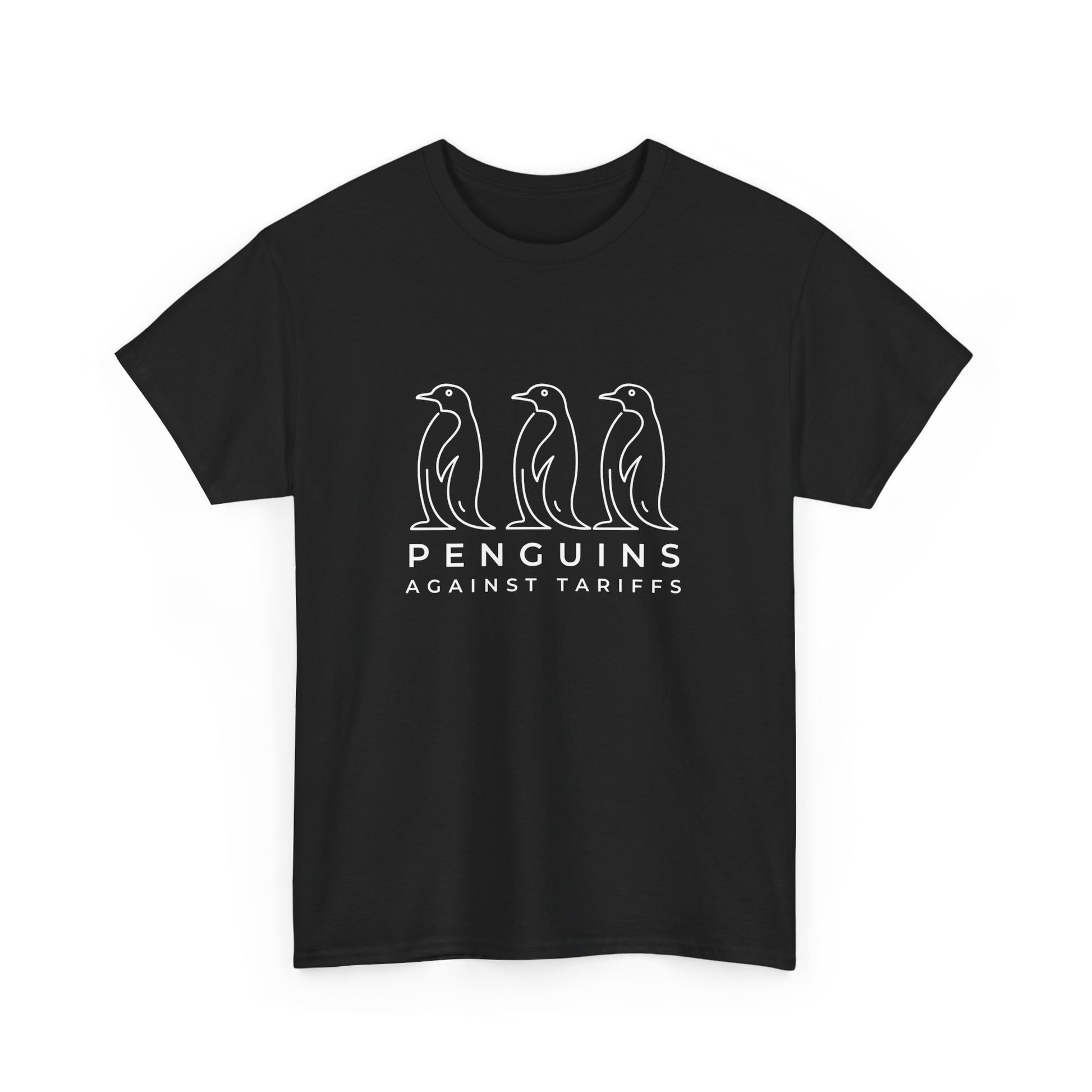Penguins Against Tariffs novelty shirt with anti-Trump message