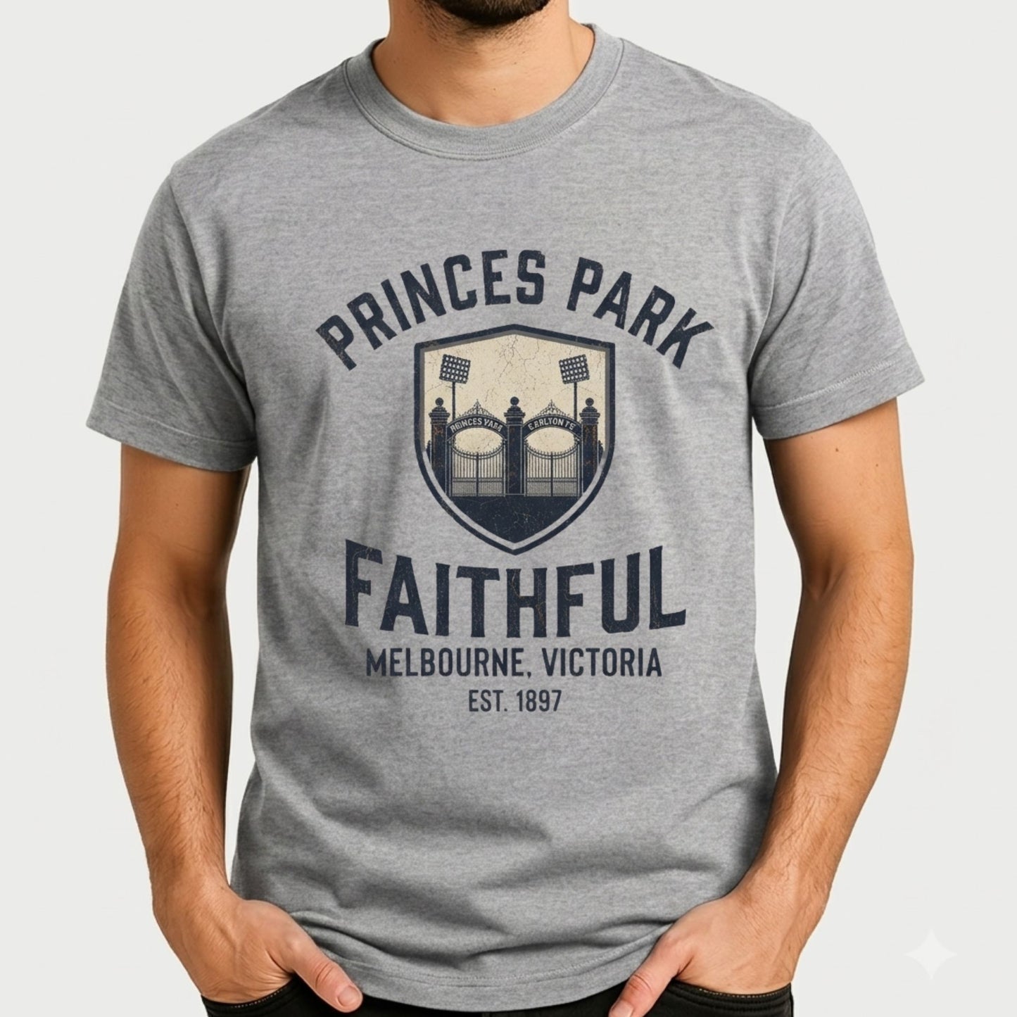 Retro Carlton Football Supporter Tee | Princes Park Faithful T-Shirt