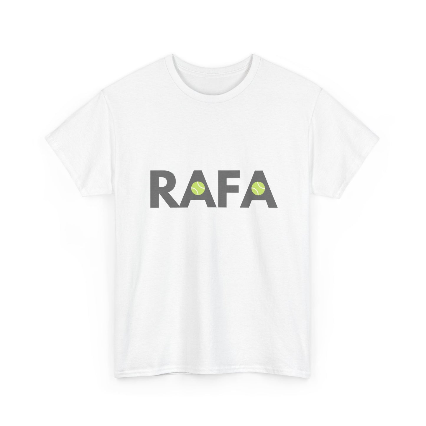 Bold RAFA tee honouring the clay court king Rafael Nadal