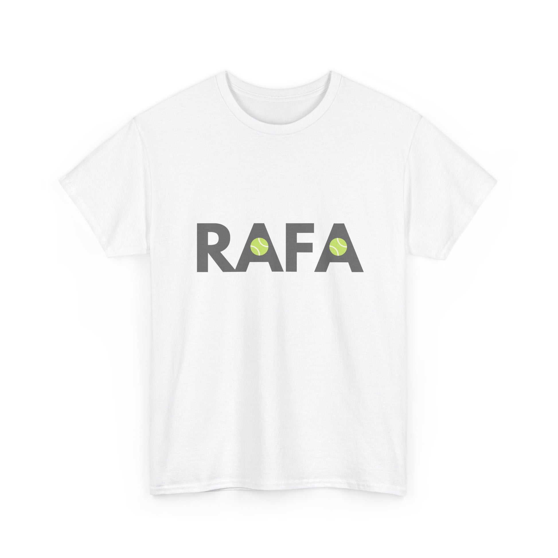 Bold RAFA tee honouring the clay court king Rafael Nadal