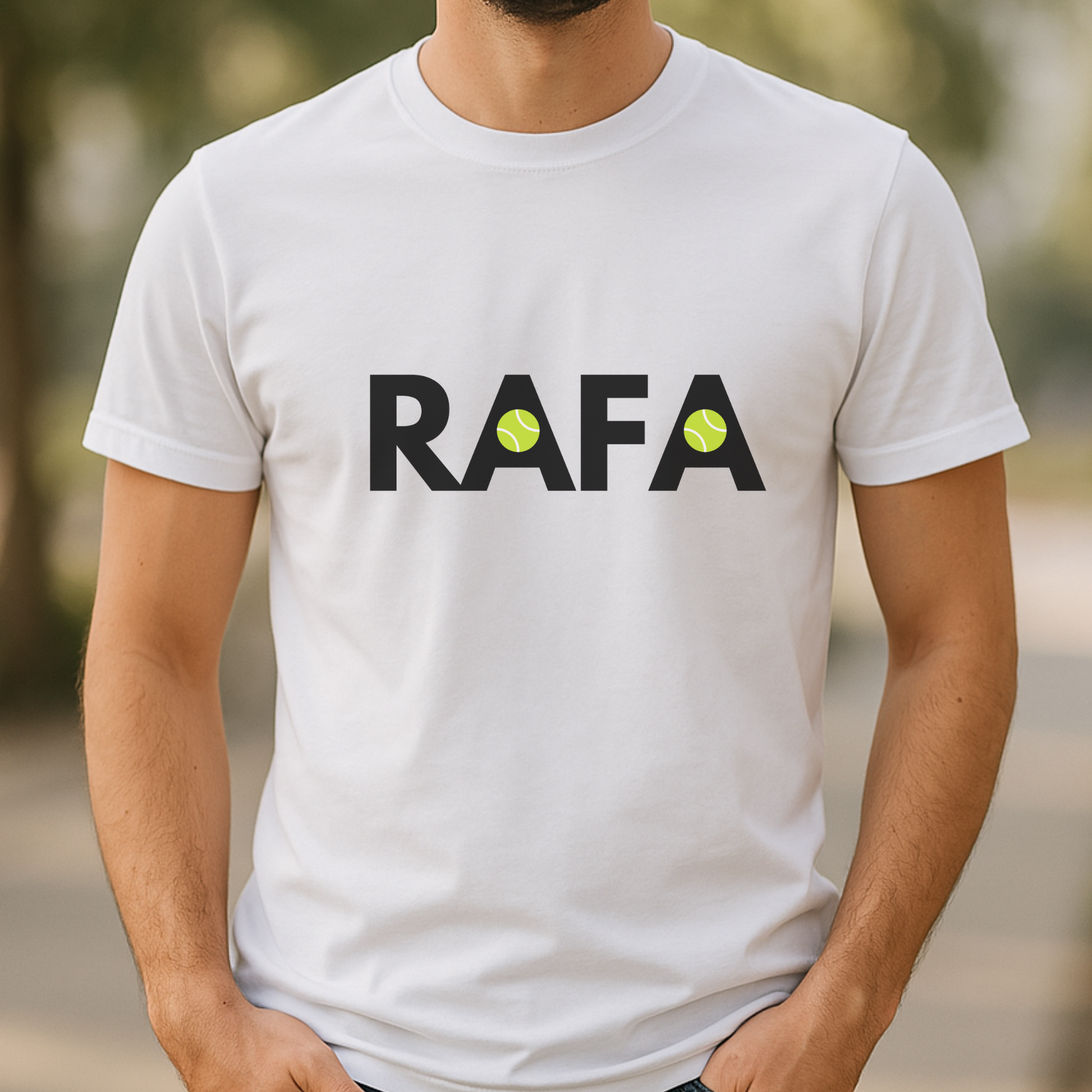 RAFA t-shirt celebrating Rafael Nadal, Grand Slam legend and King of Clay