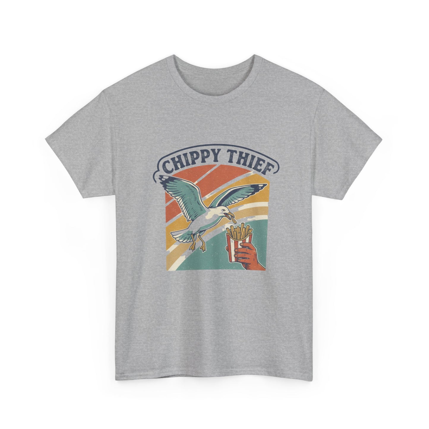 Retro Australian beach t-shirt seagull hot chip thief graphic
