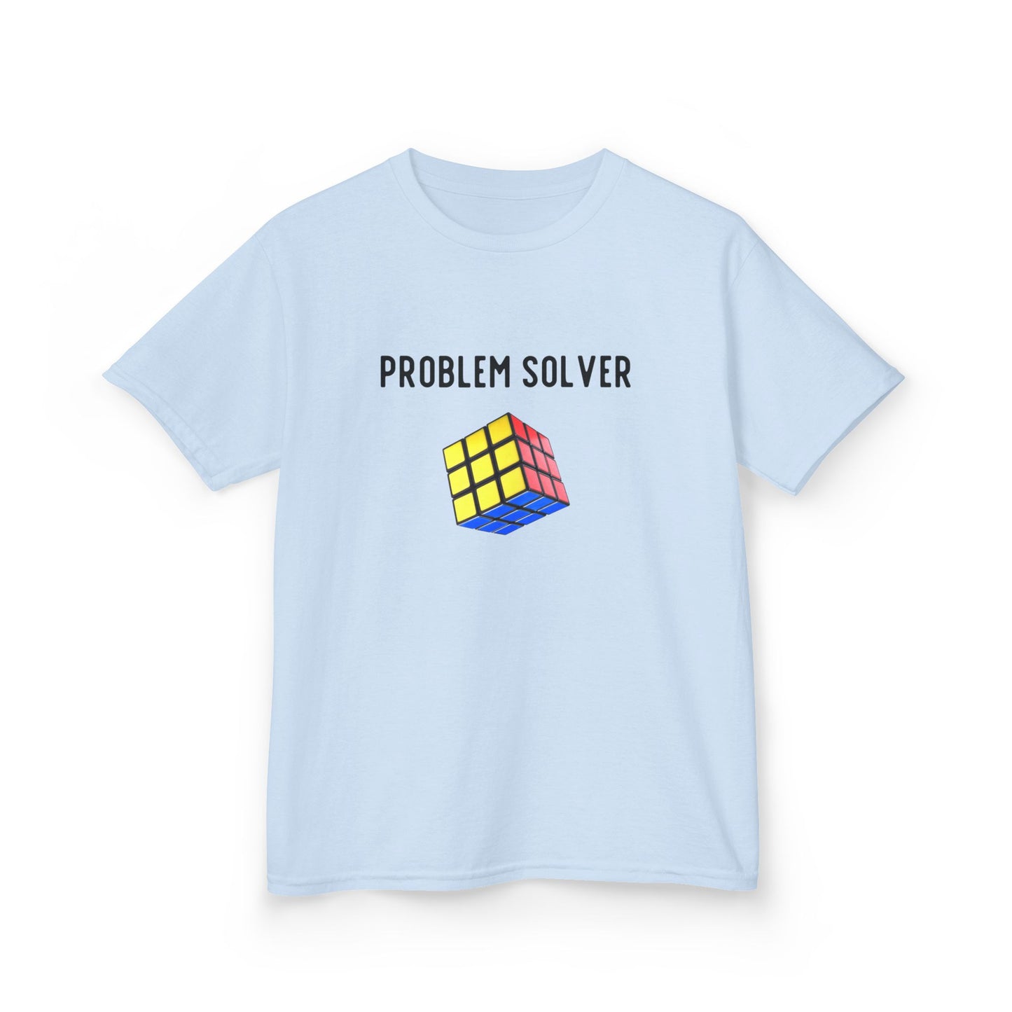 Speed cuber kids t-shirt with colourful Rubik’s Cube graphic