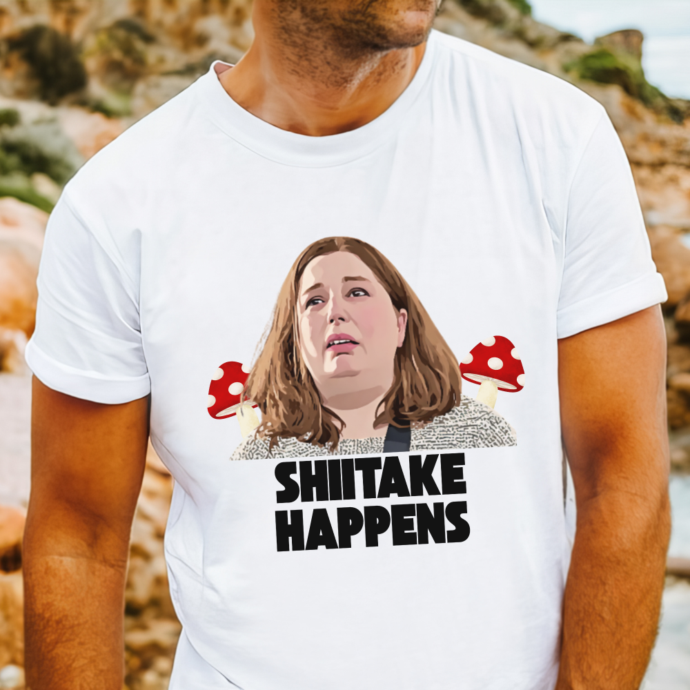 Erin Patterson “Shiitake Happens” funny mushroom trial t-shirt