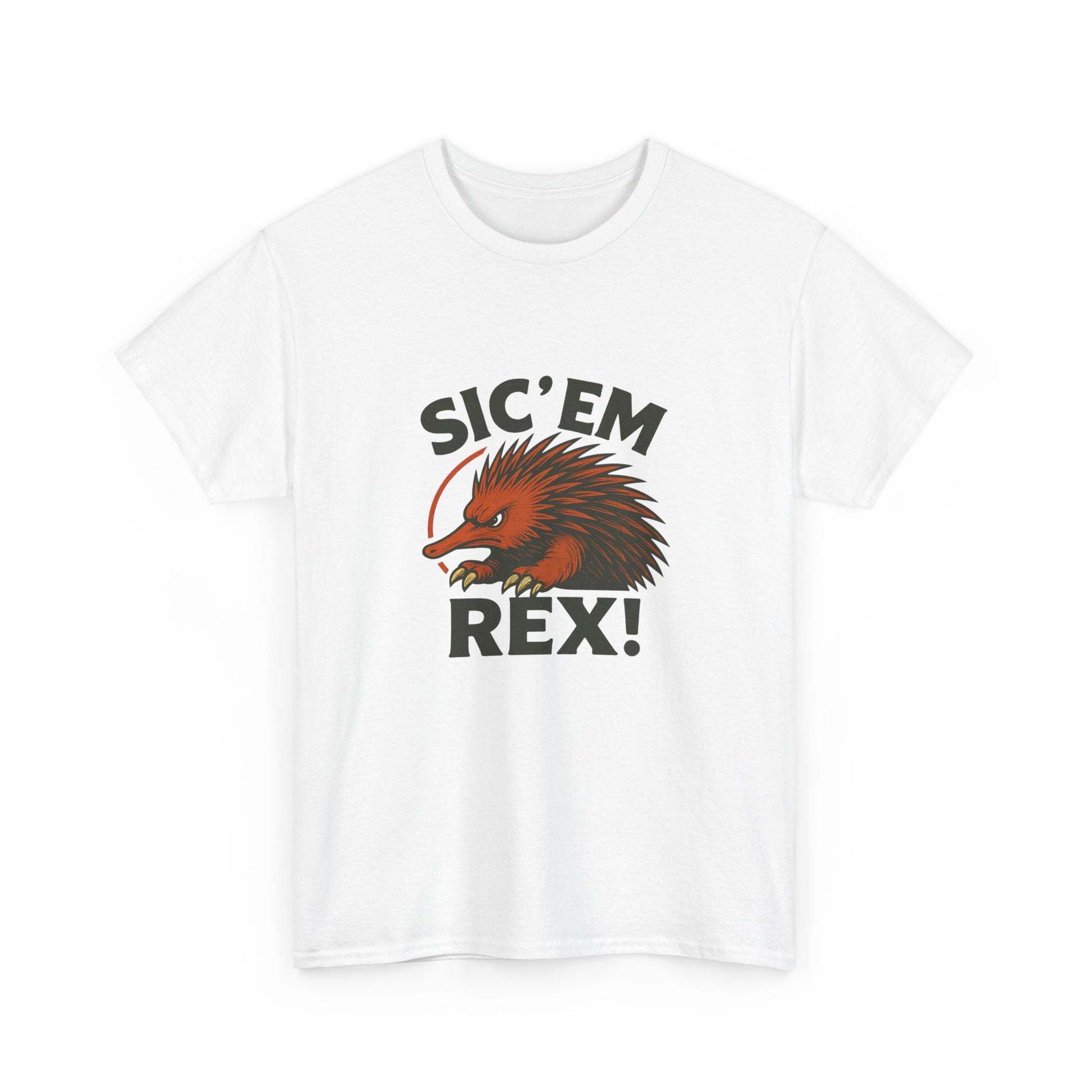 Sic ’Em Rex echidna t-shirt inspired by Antz Pantz ad