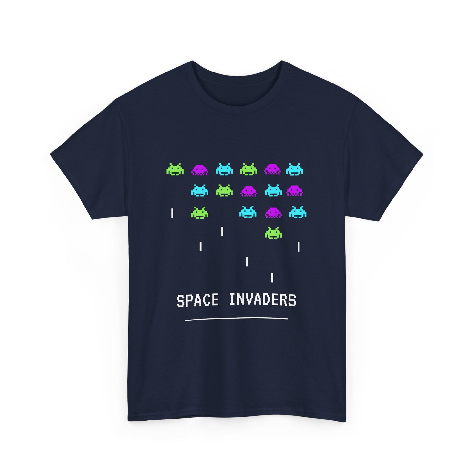 Classic gaming t-shirt with Space Invaders pixel art
