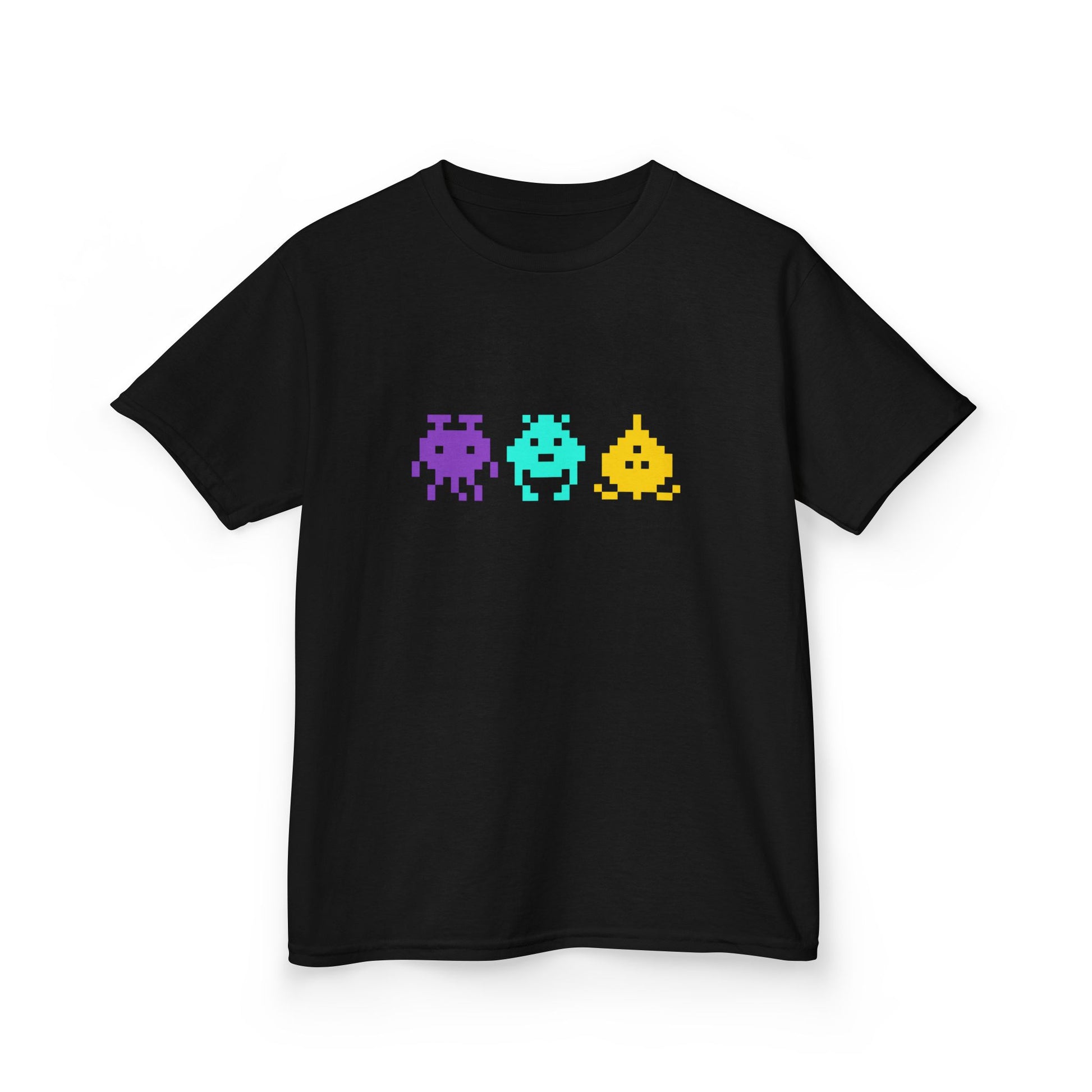 Pixel art alien shirt for young video game fans