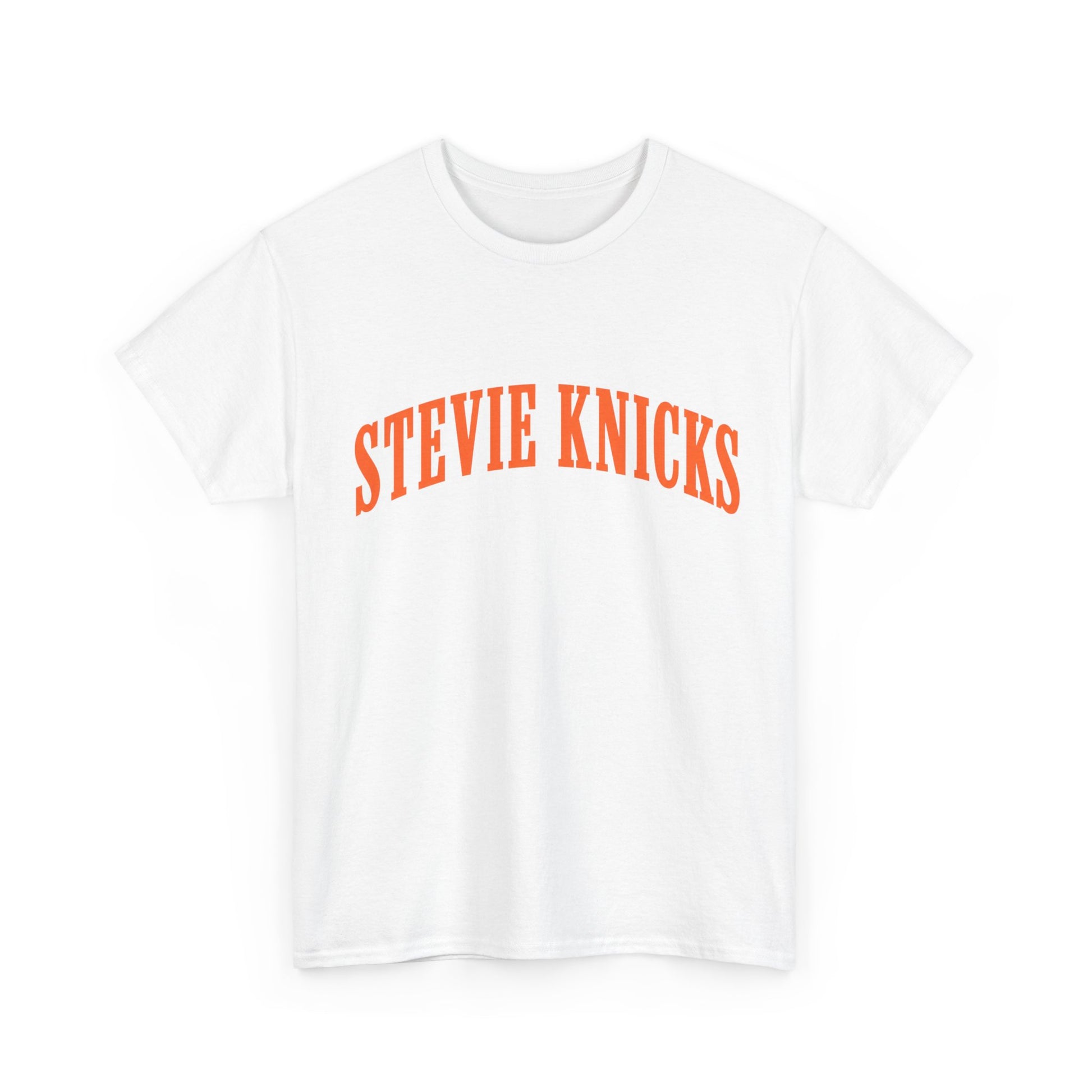 New York Knicks fan tee featuring a fun Stevie Knicks design for basketball supporters.