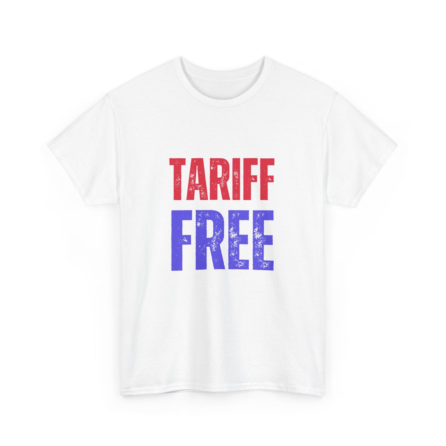 Political graphic tee with bold Tariff Free statement