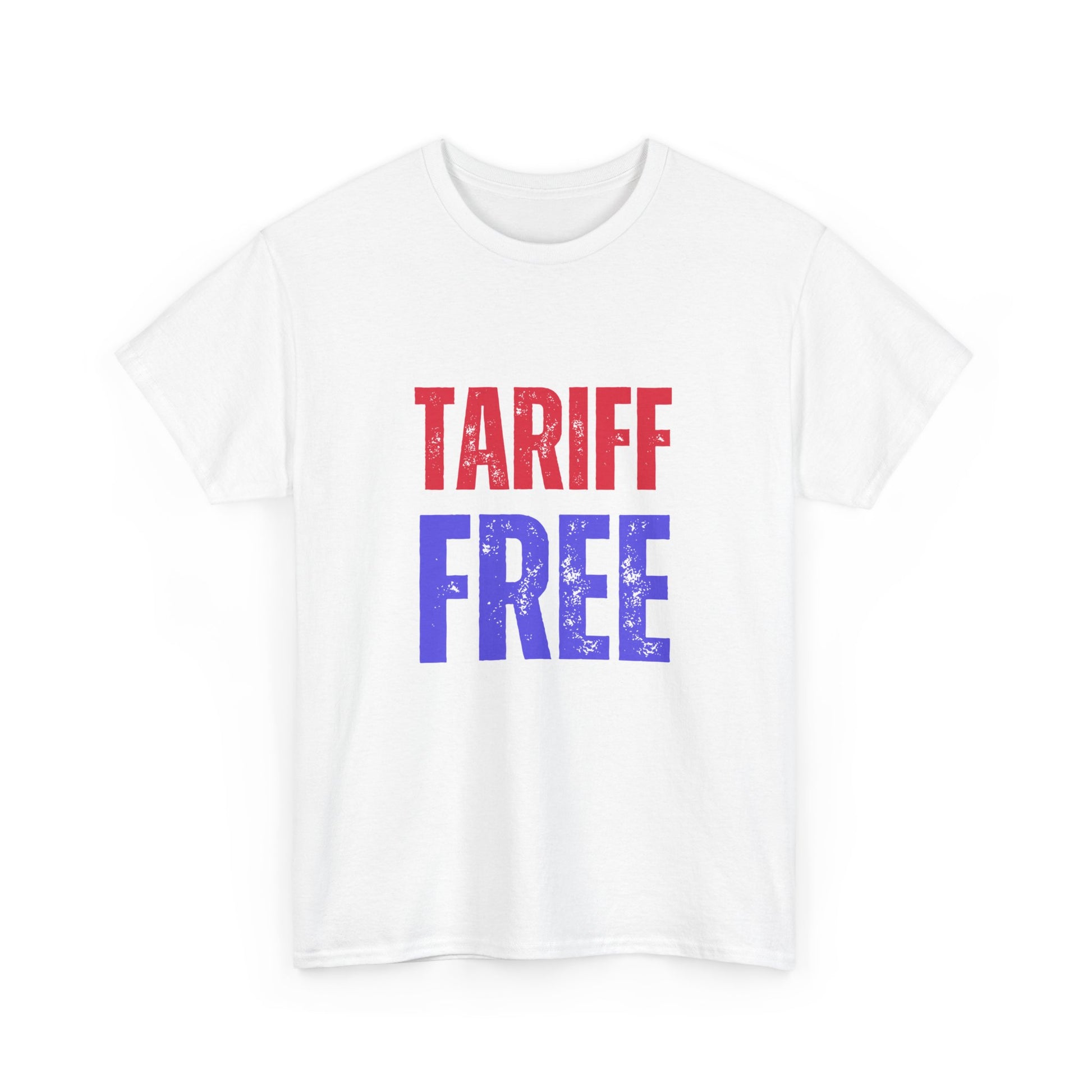 Political graphic tee with bold Tariff Free statement