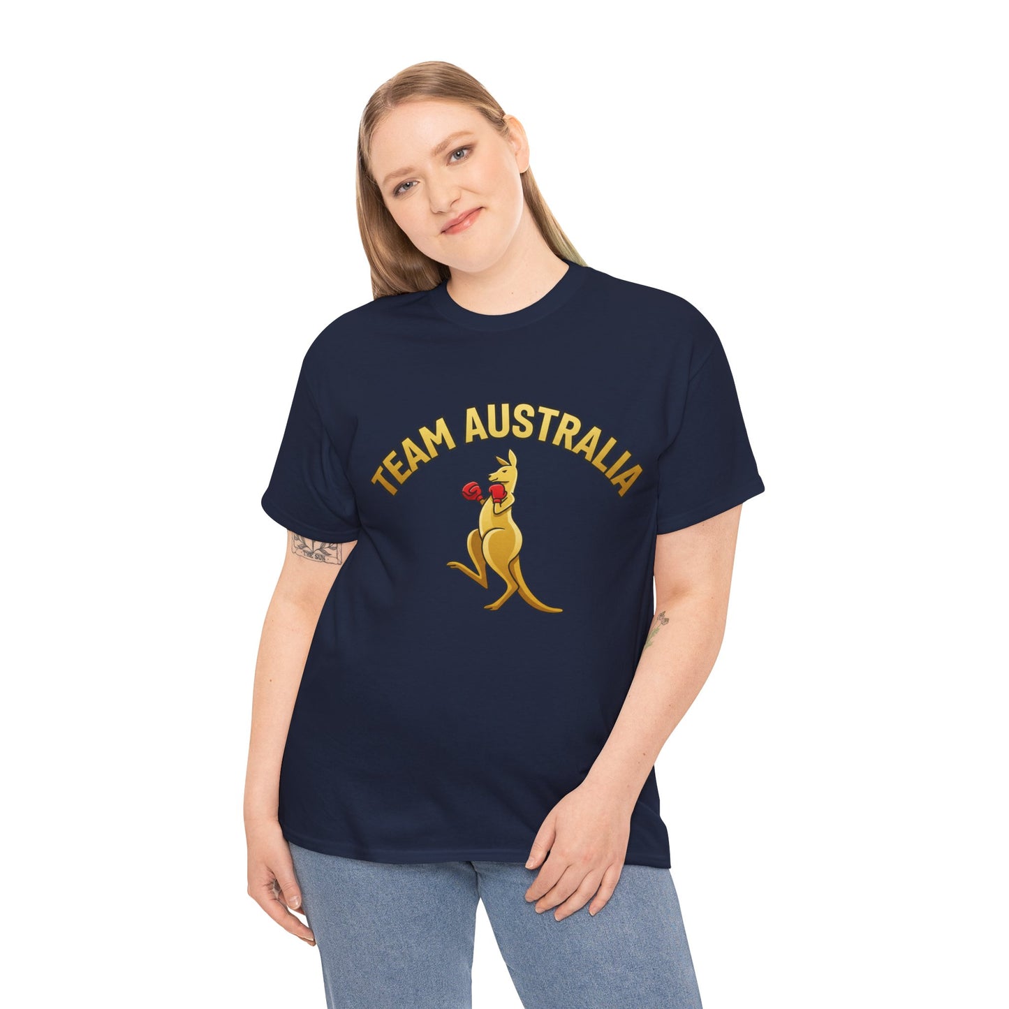 Team Australia winter athlete supporter shirt with iconic boxing kangaroo