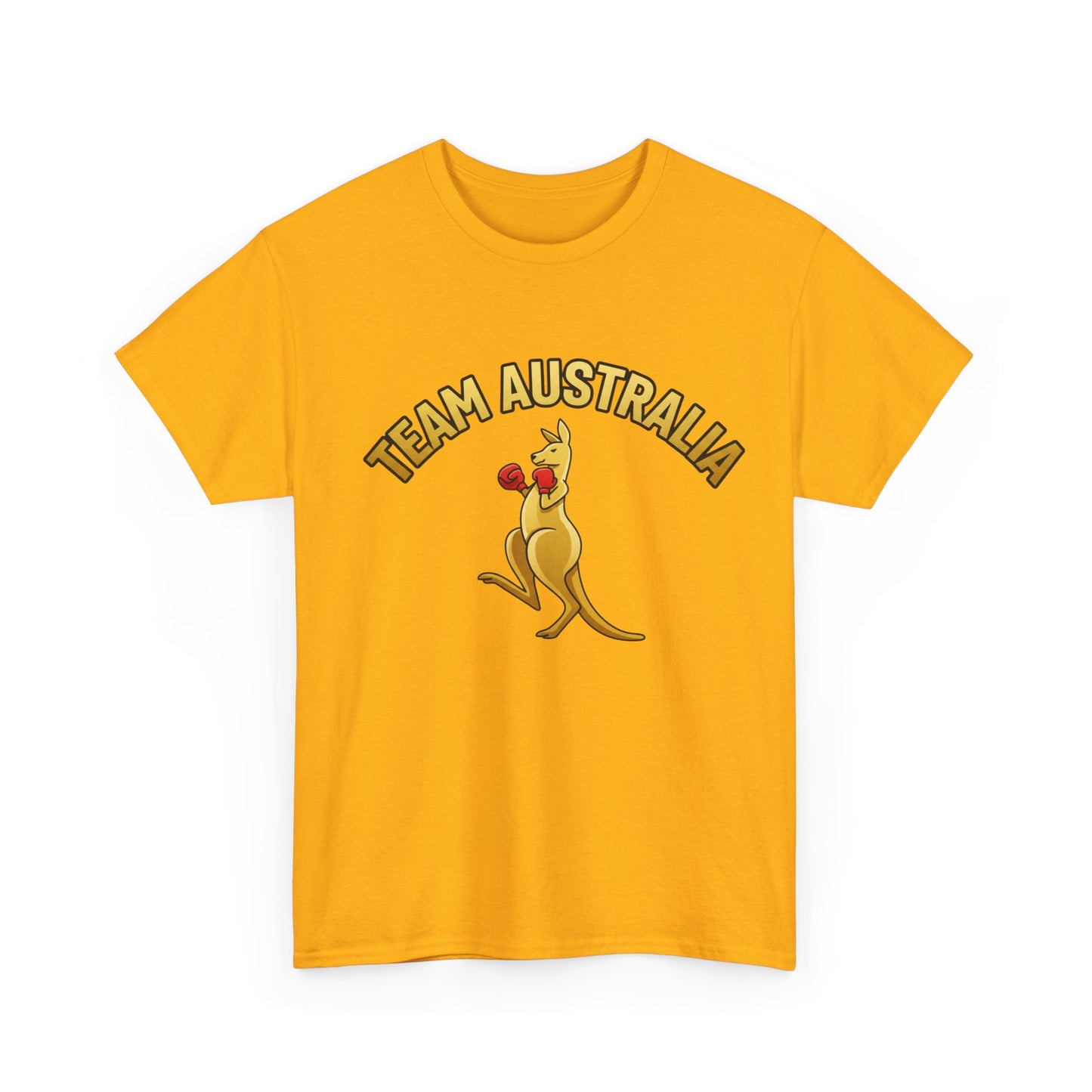 Green and gold Team Australia boxing kangaroo Winter sports fan tee