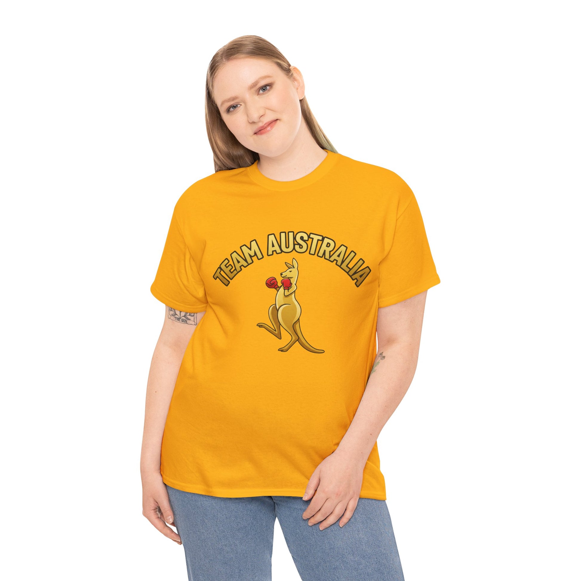 Australian winter sports fan tee with boxing kangaroo Team Australia design