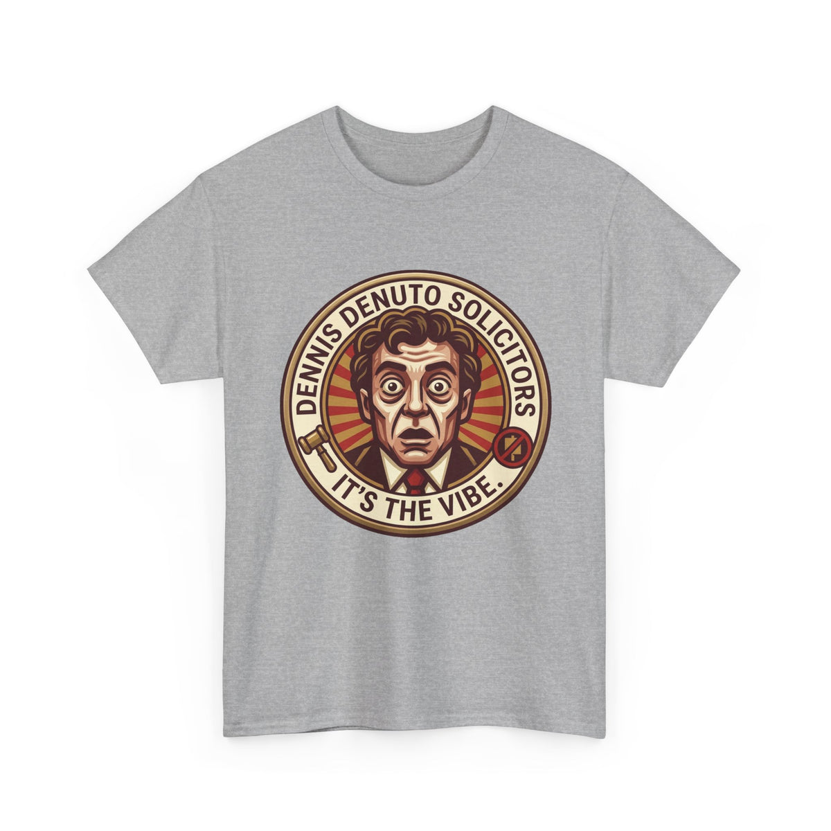 Funny Australian movie T-shirt featuring Dennis Denuto and the famous It's the Vibe phrase