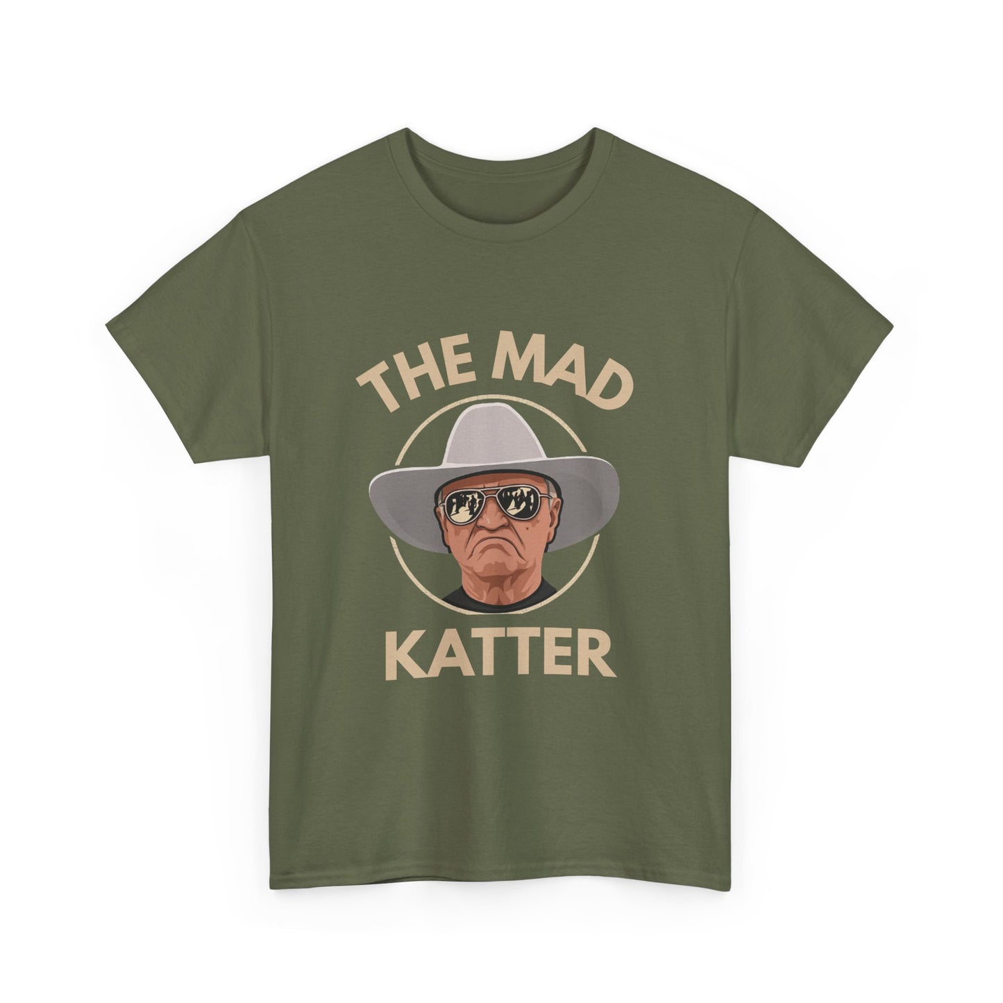 Funny Bob Katter cartoon with "The Mad Katter" caption on a casual tee.