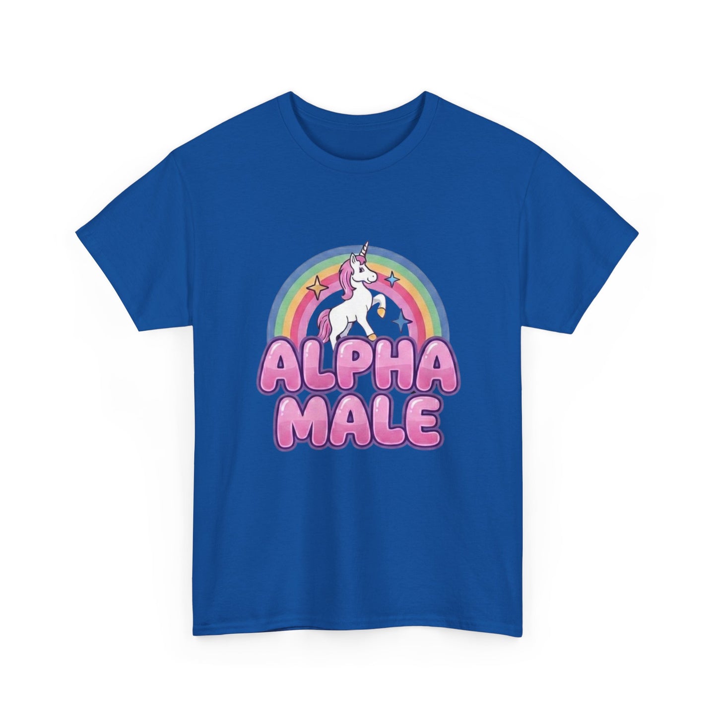Australian comedy t-shirt featuring Alpha Male Unicorn slogan