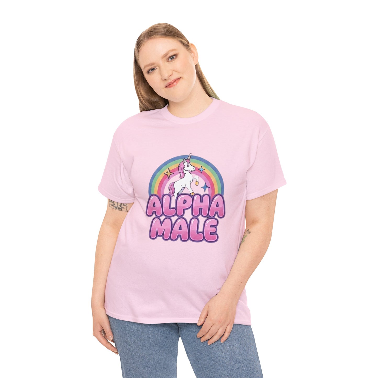 Clever Australian humour t-shirt with Alpha Male Unicorn text design