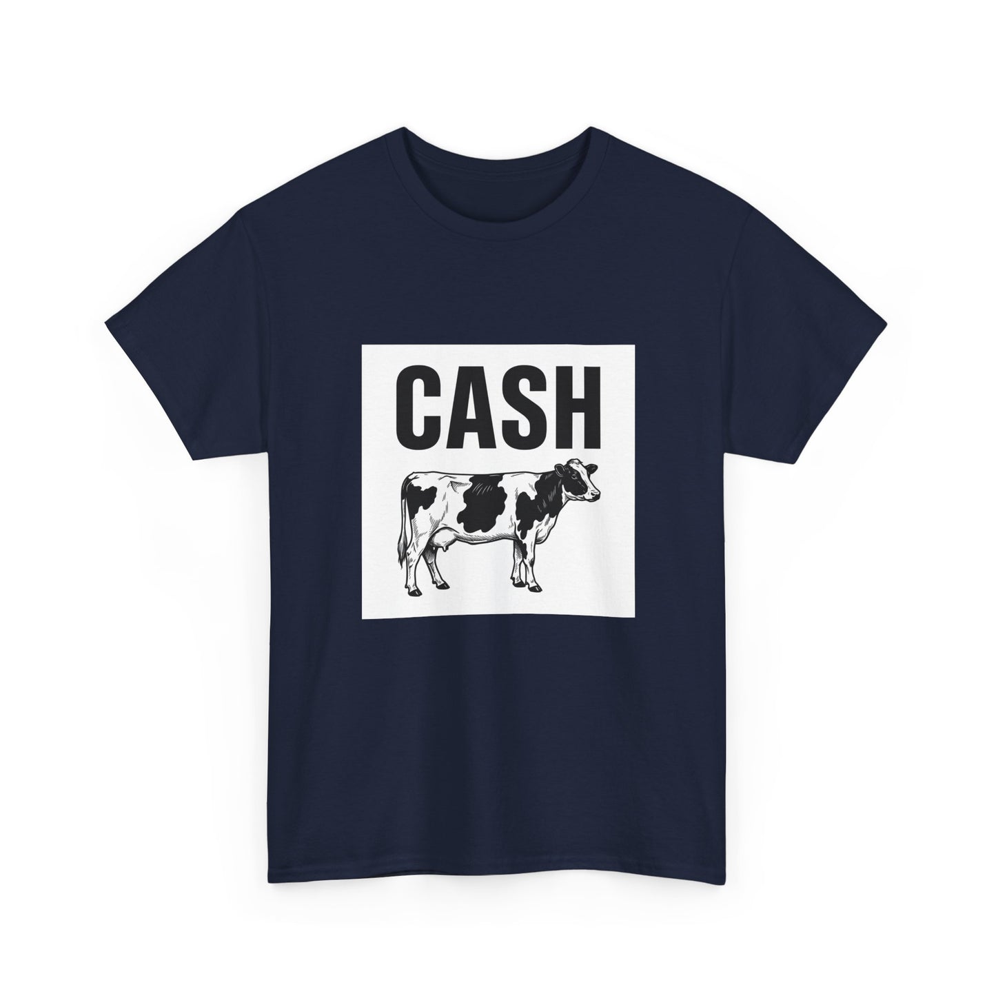 cow graphic cash slogan t-shirt witty statement shirt