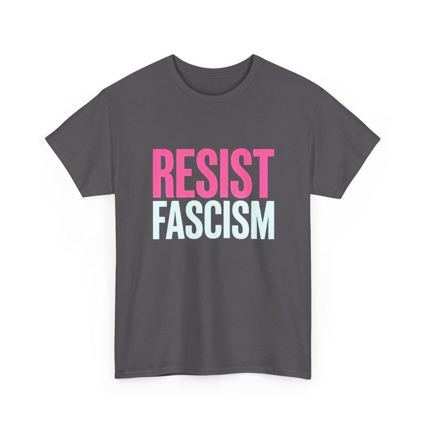 Bold Resist Fascism graphic tee with political satire inspired by Gruen