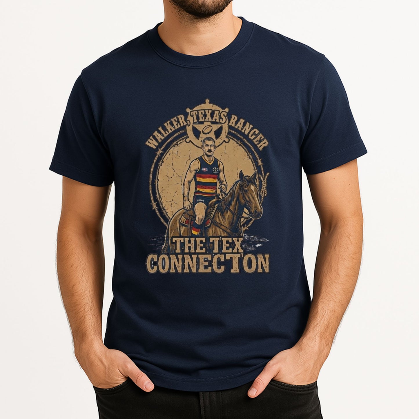 Walker Texas Ranger T-Shirt | Taylor "Tex" Walker Adelaide Crows Western Fan Tee