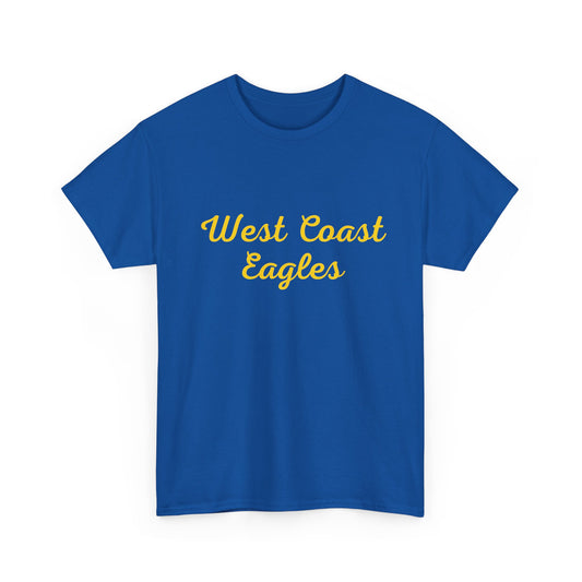 West Coast Eagles supporter t-shirt in blue and gold team colours