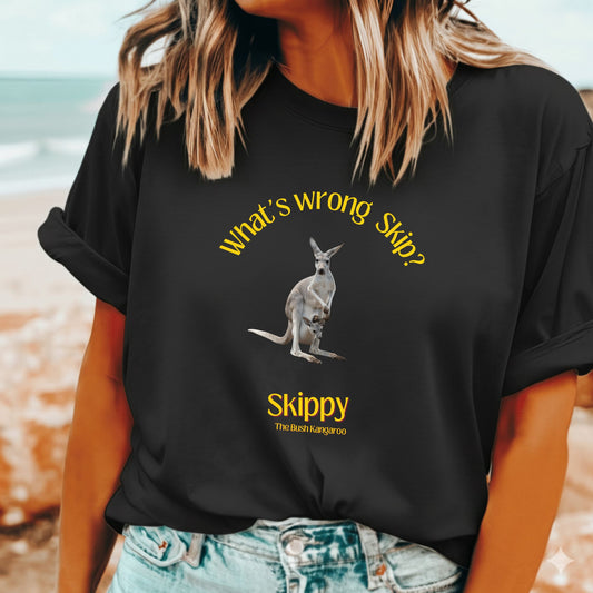 Nostalgic Skippy the Bush Kangaroo parody t-shirt